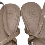 Tory Burch  Sling Beige Sandals Gold Logo‎ Medallion Size Women's  9 M Photo 7