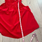 Joie  Women’s Red High Neck Sleeveless Smocked Blouse Sz Small Photo 5