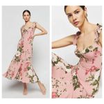 Reformation NWT Nadira Tie Strap Dress In Rose Garden Size 6 Photo 3
