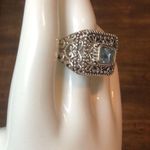 BARSE Blue Topaz Sterling Silver Filigree Cut Out Statement Ring Sz 7 Photo 11