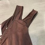 Brown Bodycon Mini Dress Ribbed Ruched‎ Sleeveless Tank Casual Party Size undefined Photo 6