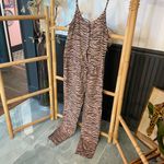 Enza Costa Linen Strappy Animal Print Jumpsuit Photo 3