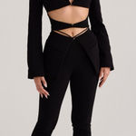 House Of CB Black Layla V Front Trousers NWOT Size S Photo 0