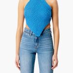 Bardot  KNITTED HALTER CROP TOP IN COBALT Photo 3