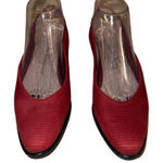 Salvatore Ferragamo Salvatore Ferragamo Women's Red Ribbed Pointed Toe Ballet Flats Size 8 Narrow Photo 0