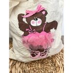Vintage 80s Cassy Company White Ballerina Teddy Bear Tulle Canvas Tote Bag Photo 2