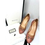 Gucci  Malaga Kid Leather Horsebit Pumps Carmine Rose Pink Heels Size EU 37.5 Photo 11