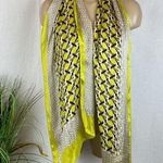 Carlisle  100% Silk Yellow Black Print Rectangular Women's Scarve Scarf Photo 0