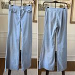 Vintage 70s Bell Bottom Chambray Blue Pants XS 2 4 Photo 1