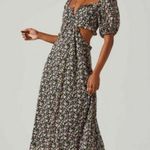 ASTR 💕💕 Floral Ruffle Cutout Midi Dress ~ Black Lilac Ditsy Medium M NWT Photo 3