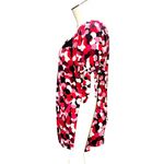 AGB Medium Multicolor Made In USA Blouse Bubble Circle Print Tie Flowey Sleeves Red Photo 4