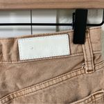 RE/DONE  70s High Rise Denim Shorts in Washed Khaki / Light Brown Photo 5