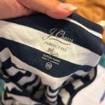 J.Crew  Navy Blue Striped Scoop Neck Top Photo 2