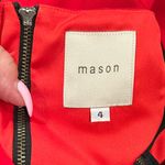 MASON ELASTIC CUTOUT BACK SLEEVELESS RED BLACK SHEATH DRESS 4 Photo 7