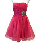 Formal Strapless Mini Dress Small Cocktail Dress Retro 50s Holiday Party Pink Photo 8