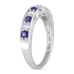 Delmar Sterling Silver White & Blue faux Sapphire Ring. Size 8.5 Photo 1