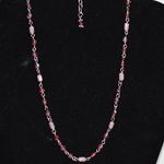 Victorian Style Shades Of Pink Silver Tone Link Chain Choker Necklace Like New Photo 0
