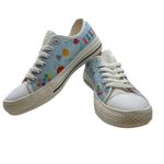 Women's Size 6 Low Top Sneakers Sewing Craft Pattern Blue Casual Shoes‎ Photo 5