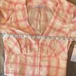 Bailey 44 Abigail Pink and Cream v-neck button front puff sleeve blouse top NWT Photo 4