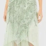 Mac Duggal  93681 Womens SEQUINED BUTTERFLY SLEEVE HIGH LOW GOWN Sage SIZE 6‎ Photo 0
