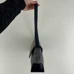 Vintage 90s Y2K Dusty Blue Snakeskin Print Fold Over Flap Rectangle Shoulder Bag Photo 4