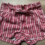 American Eagle linen blend red and white striped paper bag shorts 4 Photo 1