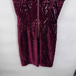 Eliza J Velvet Sequin Geometric Formal Party Cocktail Dress Burgundy Red Size 8 Photo 6