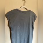 Everlane the luxe cotton side slit tee shirt midi dress sz small cap sleeve blue Photo 4
