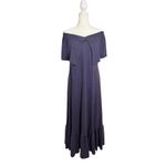 Free People NWOT  Beach Off-the-shoulder Lynne Midi Dress Elderberry Purple XS Photo 2