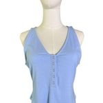 Urban Social Blue Ribbed Henley Tank Top NWT | Size Large Nordstrom Casual Basic Photo 0