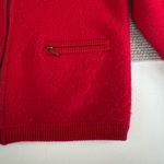 Vintage Casual Corner Red 100% Wool Zip Up Cardigan Sweater Jacket Size Medium Photo 5