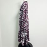 Bardot Jolie Floral V Neck Cuff Sleeve Sheer Lattice Ruffle Midi Dress Small 6 Photo 3