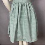 Handmade Wrap Dress Green Metallic Tulip Sleeves Twee Pockets Gathered Skirt Photo 5