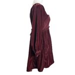 Free People  Dainty Renaissance Daphne Velvet Mini Dress Burgundy Brown Large Photo 11