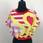 United Colors Of Benetton Stile Benetton Cropped Colorful Abstract Sweater Top Photo 1