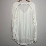 Free People Women Tunic Top Dress XS Ruffle Neck Crochet Lace White Victorian Photo 3