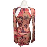 Jaded London  Orange Multicolor Abstract Cut Out Long Sleeve Bodycon Dress Sz 10 Photo 1