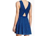 Free People  Lovely In Love blue lace dress with pockets sz medium Photo 3