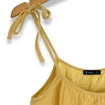 Very J  | Small | 100% Cotton Yellow Tiered Gauzy Shoulder Tie Midi Sundress Photo 1