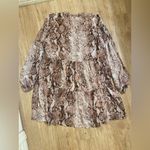 Luxology  Brown Snake Print Long Sleeve Dress Photo 2