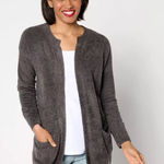 Barefoot Dreams  Cozy Chic Lite Open Cardigan Pockets Size XS / S Gray Photo 0