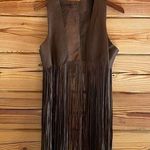 Handmade mamie Ruth leather fringe vest​​​​​ Size 6 Photo 0