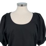 Madewell  Black Puff Sleeve Scoop Neck Top Size Small NWT Photo 1