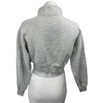 Aritzia TNA Sweatfleece Gray Quarter Zip Long Sleeve Cropped Sweatshirt Top XS Photo 1