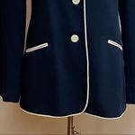 Neiman Marcus  Navy Blue, White Trim Blazer Photo 2
