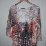 Tower in France 1X Orange Lavender Ruffle Top Plus Photo 1
