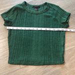 Forever 21 Green Ribbed Short Sleeve Shirt Size Small Photo 6