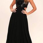 Lulus Black Sequin Maxi Dress Photo 0