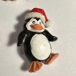Christmas Holiday Brooch Pins Lot Of 5 Teddy Bear Angel, Penguin, Wreath Etc Photo 4