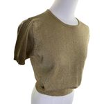 Leslie Fay Vintage Gold Metallic Knit Petite Top Made in Hong Kong 80s Photo 1